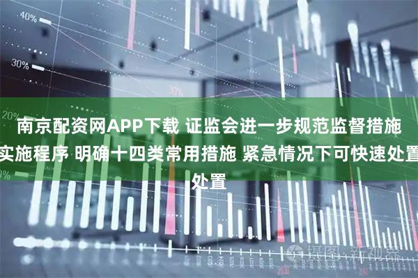 南京配资网APP下载 证监会进一步规范监督措施实施程序 明确十四类常用措施 紧急情况下可快速处置